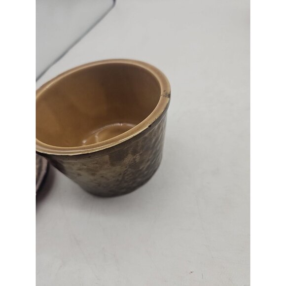 Vintage Oven Proof Copper Crock Club Hammered Bronze Glaze Wisconsin USA Pottery - Picture 8 of 8